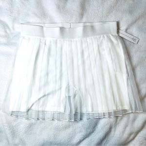 White Mesh Tennis Skirt